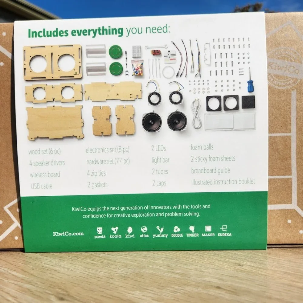 NEW KiwiCo. Kiwi Co. Kinetic Lights Speaker Science Kit STEM Engineering circuit
